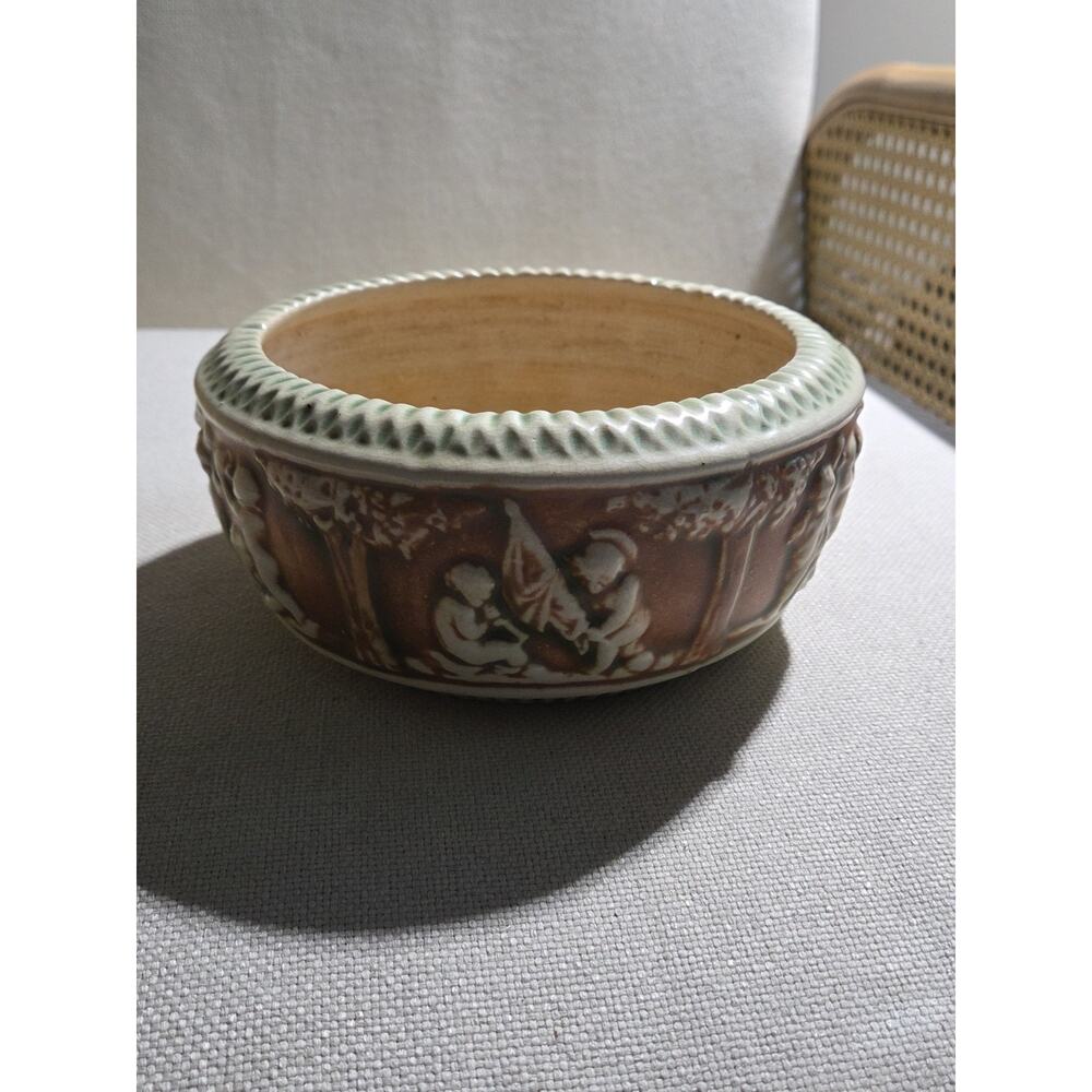 VTG 1916 Roseville Pottery Donatello Cherub Art Bowl Planter
